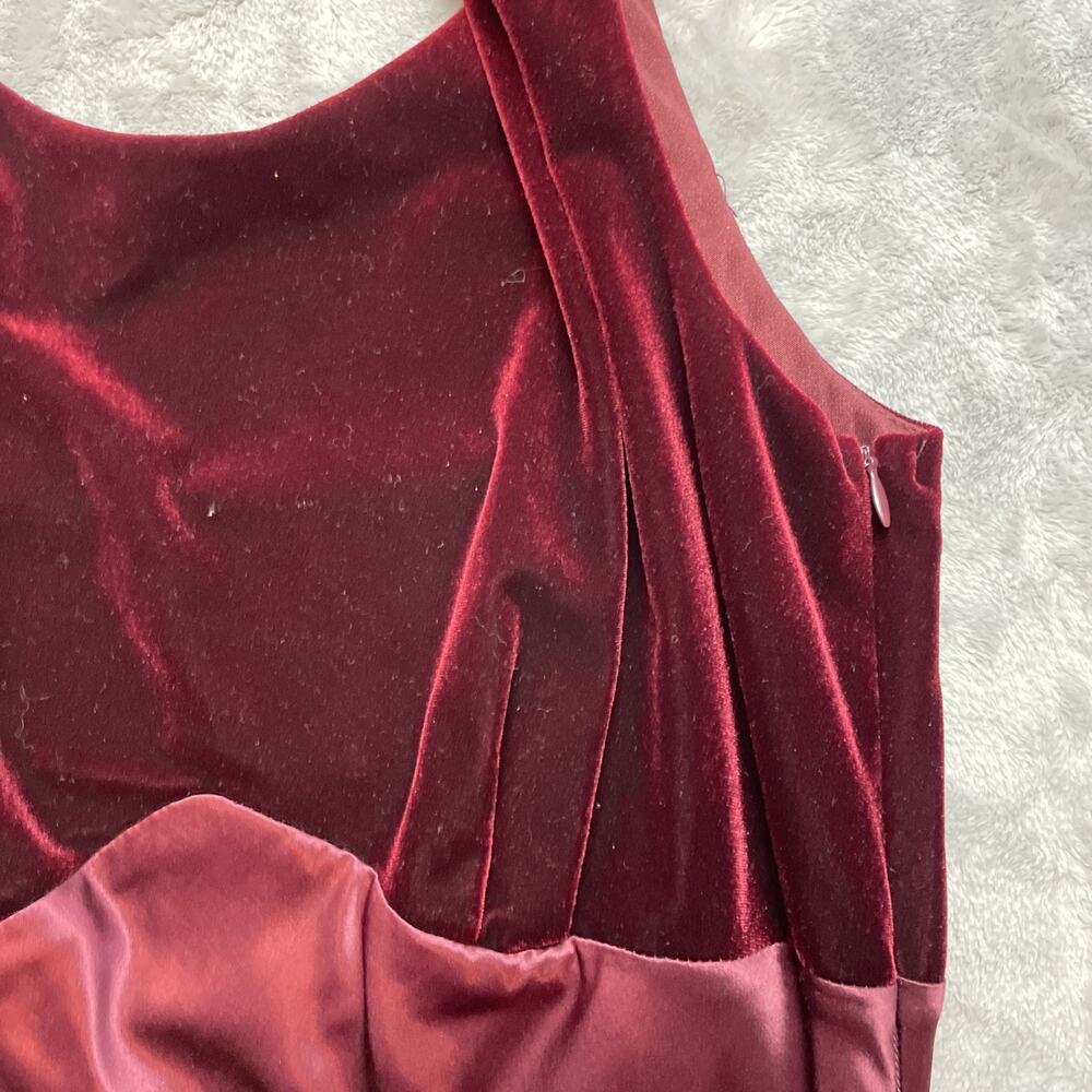 Vtg Rabbit Rabbit Rabbit Designs Womens Formal Outfit 10P Burgundy Velvet Satin - Picture 8 of 12